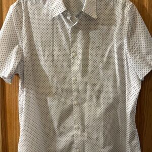 Calvin Klein White Casual Button Down Shirt with Subtle Pattern